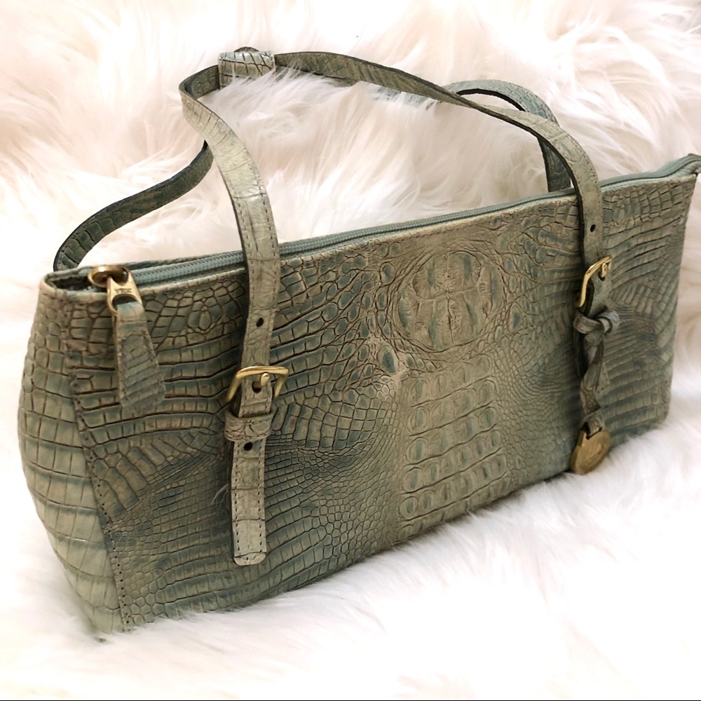 Brahmin Medium Asher Satchel in Silver Sage
